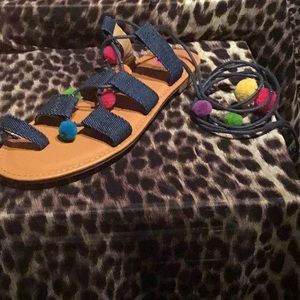 Cute boho shoes tie up😊